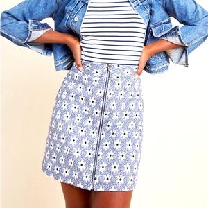 MAEVE from Anthropologie Daisy O-ring Zipper Miniskirt Size L